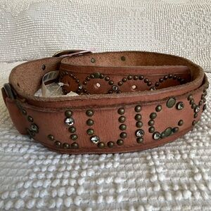 NWT Juicy Couture BELT leather with studs and crystals y2k